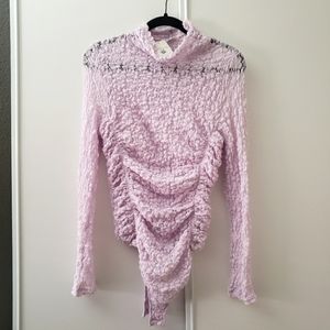 New, Free People, Intimately, Lavender, Long Sleeve Body Suit, Small.